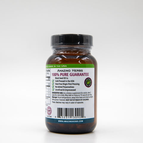 Amazing Herbs Black Seed Oil 500mg Softgels