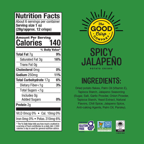 Spicy Jalapeño Gluten Free Chips - 5.6oz Cans