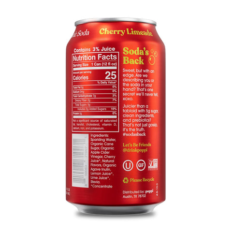 Poppi Prebiotic Soda - Cherry Limeade