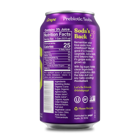 Poppi Prebiotic Soda - Grape