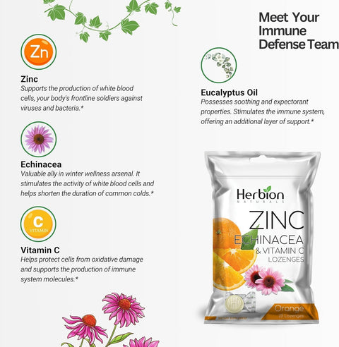 Zinc Echinacea & Vitamin C Lozenges By Herbion