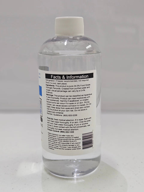 16oz 34.5% Concentrated Food Grade Hydrogen Peroxide: 16 fl oz