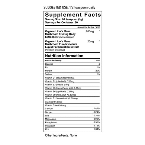 Wholesun Lions Mane Mushroom Powder