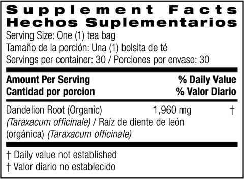 Dandelion Root Tea by Bio Nutrition - Island Health Hut
