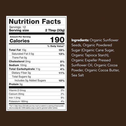 Dark Chocolate Sunflower Seed Butter Jar - Island Health Hut