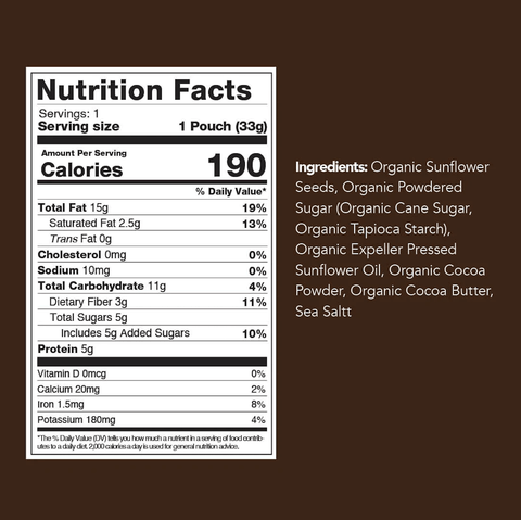 Dark Chocolate Sunflower Seed Butter Pouch - Island Health Hut