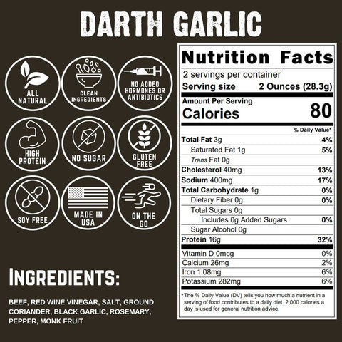 Darth Garlic Biltong Jerky - Island Health Hut