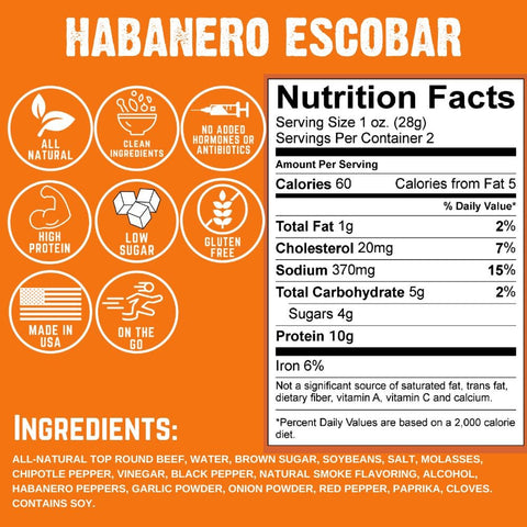 Habanero Escobar Jerky - Island Health Hut