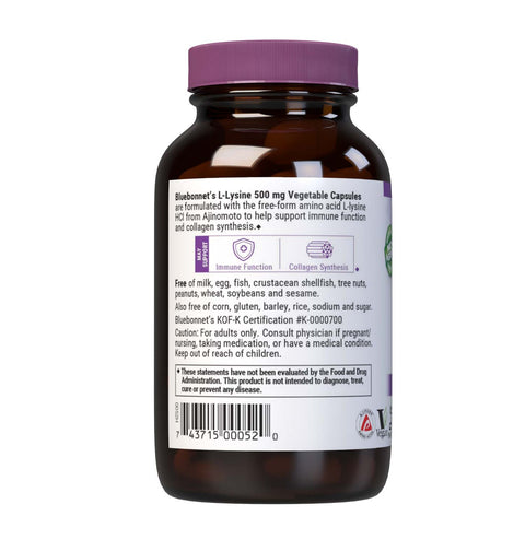 L - Lysine 500mg by Bluebonnet - Island Health Hut