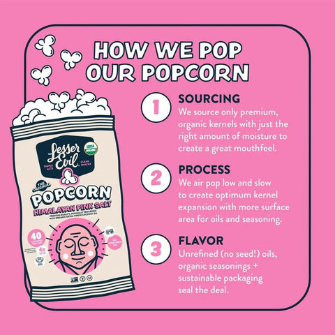 Lesser Evil Vegan Popcorn - Himalayan Pink Salt - Island Health Hut