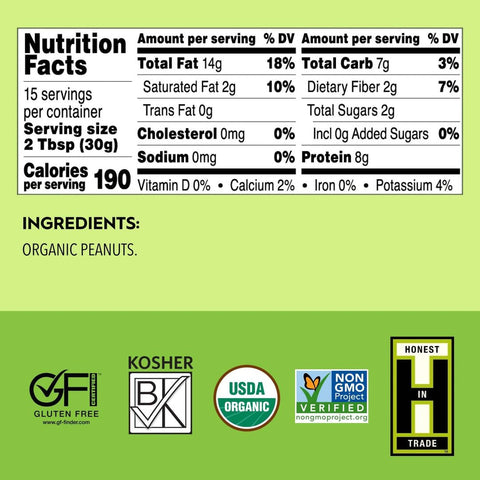 Once Again Organic Peanut Butter - Crunchy - Island Health Hut