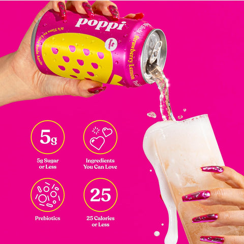 Poppi Prebiotic Soda - Strawberry Lemon - Island Health Hut
