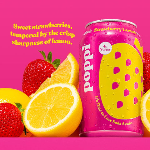 Poppi Prebiotic Soda - Strawberry Lemon - Island Health Hut
