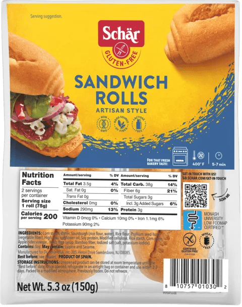 Schar Sandwich Rolls - Island Health Hut