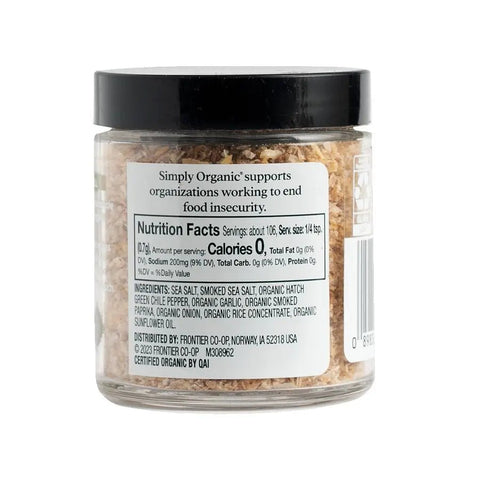Simply Organic Hatch Chile Smoked Finishing Salt - Island Health Hut